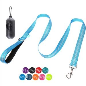5 Feet Nylon Dog Leash with Triple Reflective Threads and Comfortable Padded